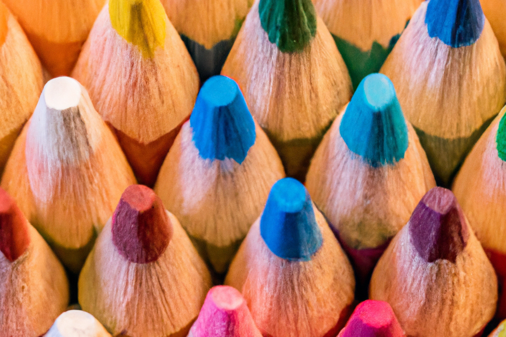 Bild- und Gestalttherapie Buntstifte mit unterschiedlichen Spitzenfarben für einfachste Zeichnungen